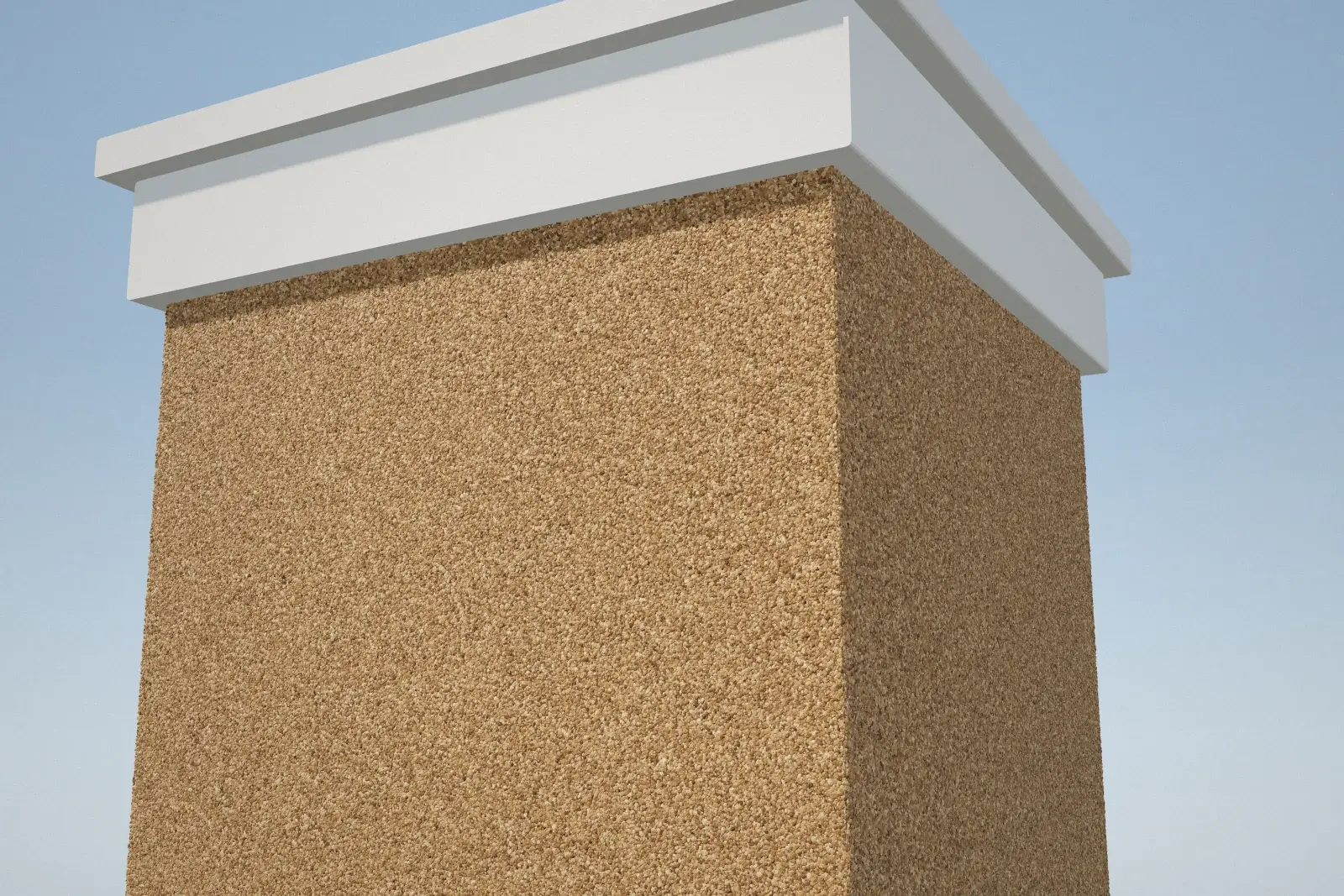 Gate pillar in Golden, after: TexStone marble texture paint