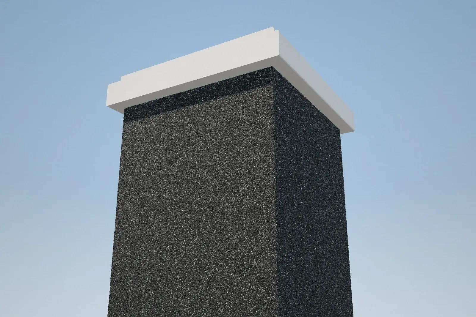 Gate pillar in Salt & Pepper, after: TexStone marble texture paint