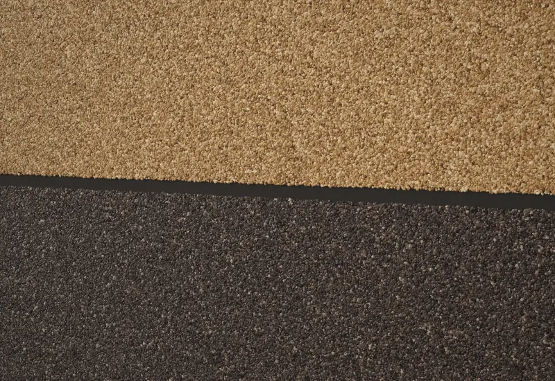 Two-tone wall: Golden above Chocolate marble texture paint with a groove line