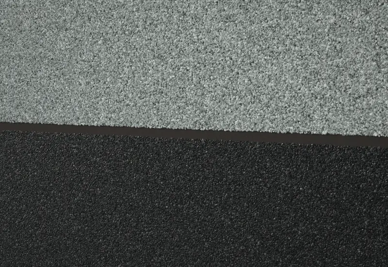 Two-tone wall: Grey above Black marble texture paint with a groove line