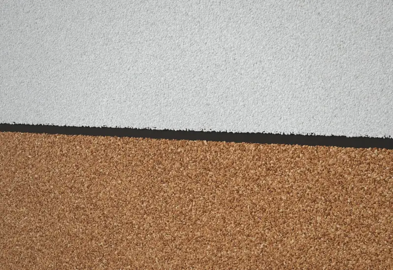 Two-tone wall: White above Wooden marble texture paint with a groove line